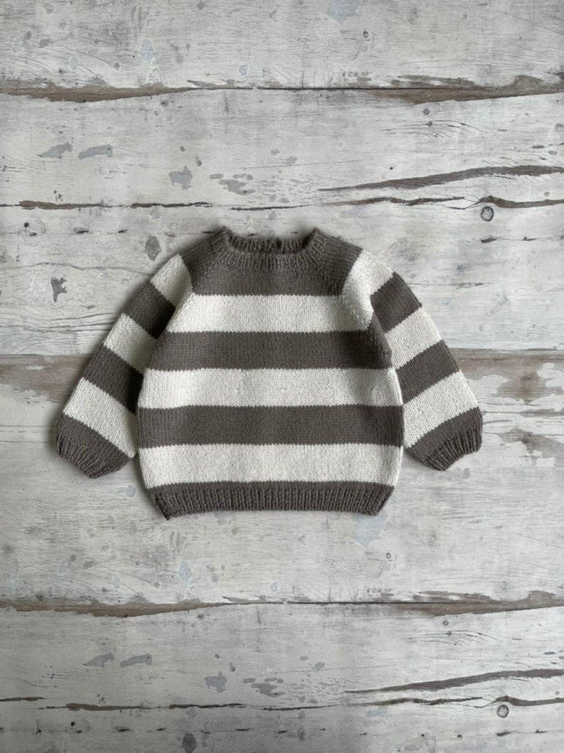 Neutral Stripe Sweater Knitting Pattern
