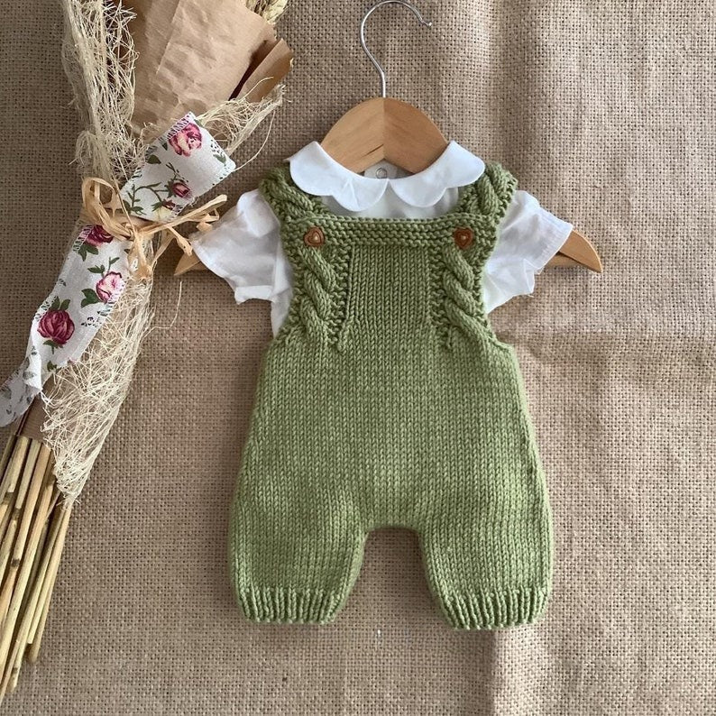 Olive Overalls Knitting Pattern