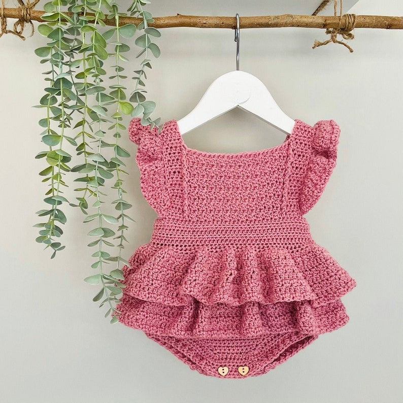 Ruffle Baby Romper Crochet Pattern