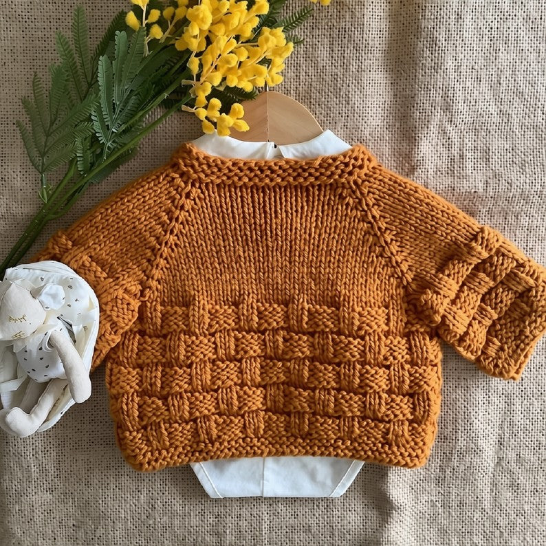 Golden Waffle Cardigan Knitting Pattern