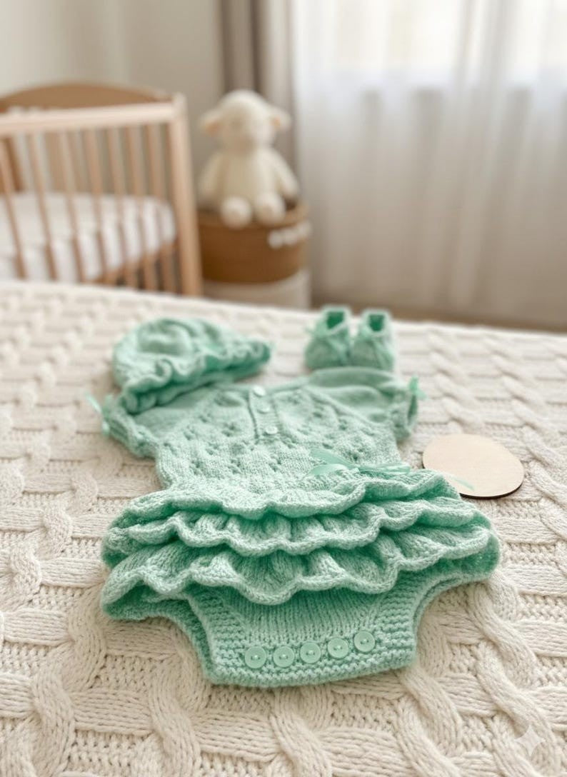 Aqua Baby Set Knitting Pattern