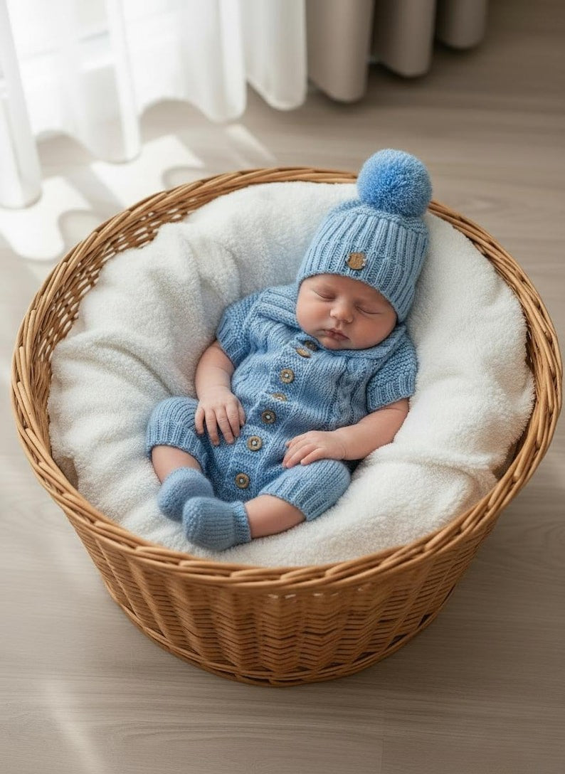 Caramel Cottage Baby Set Knitting Pattern