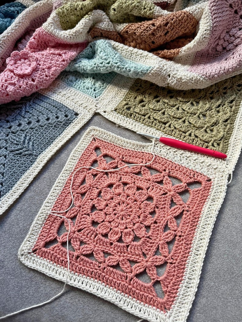 Colorful Sampler Blanket Crochet Pattern