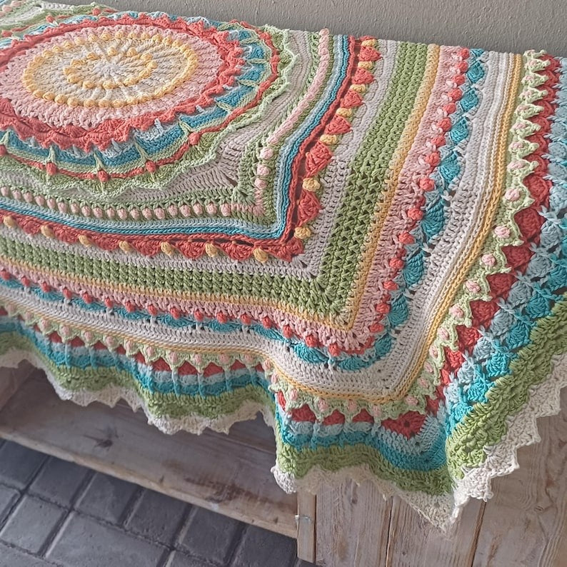 Meadow Mandala Blanket Crochet Pattern