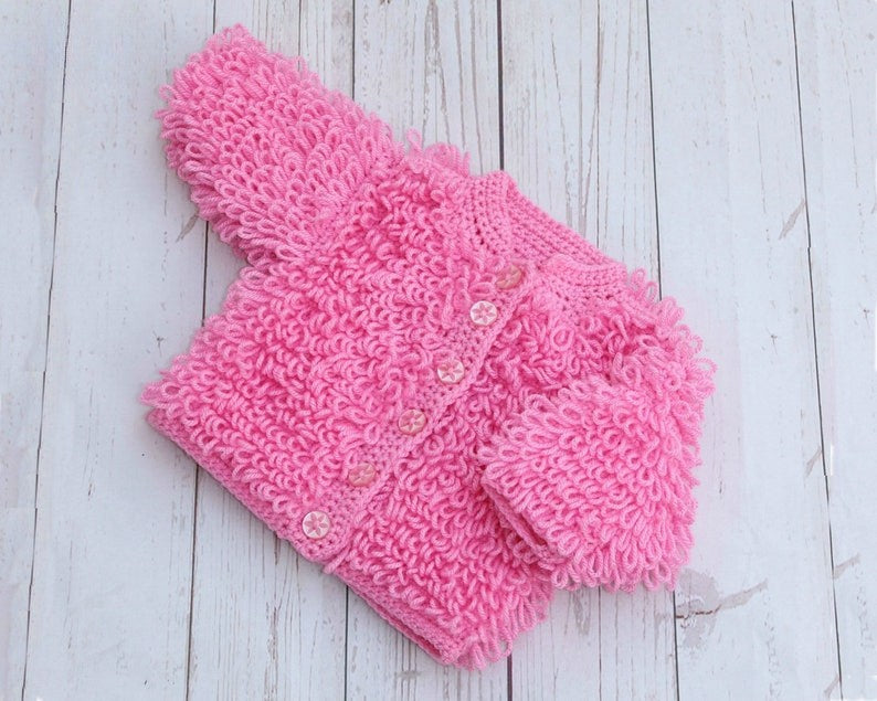 Pink Loops Cardigan Crochet Pattern