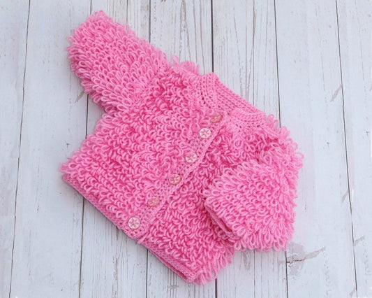 Pink Loops Cardigan Crochet Pattern