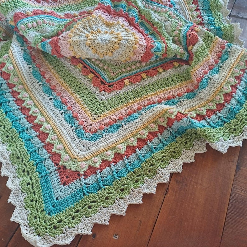 Meadow Mandala Blanket Crochet Pattern