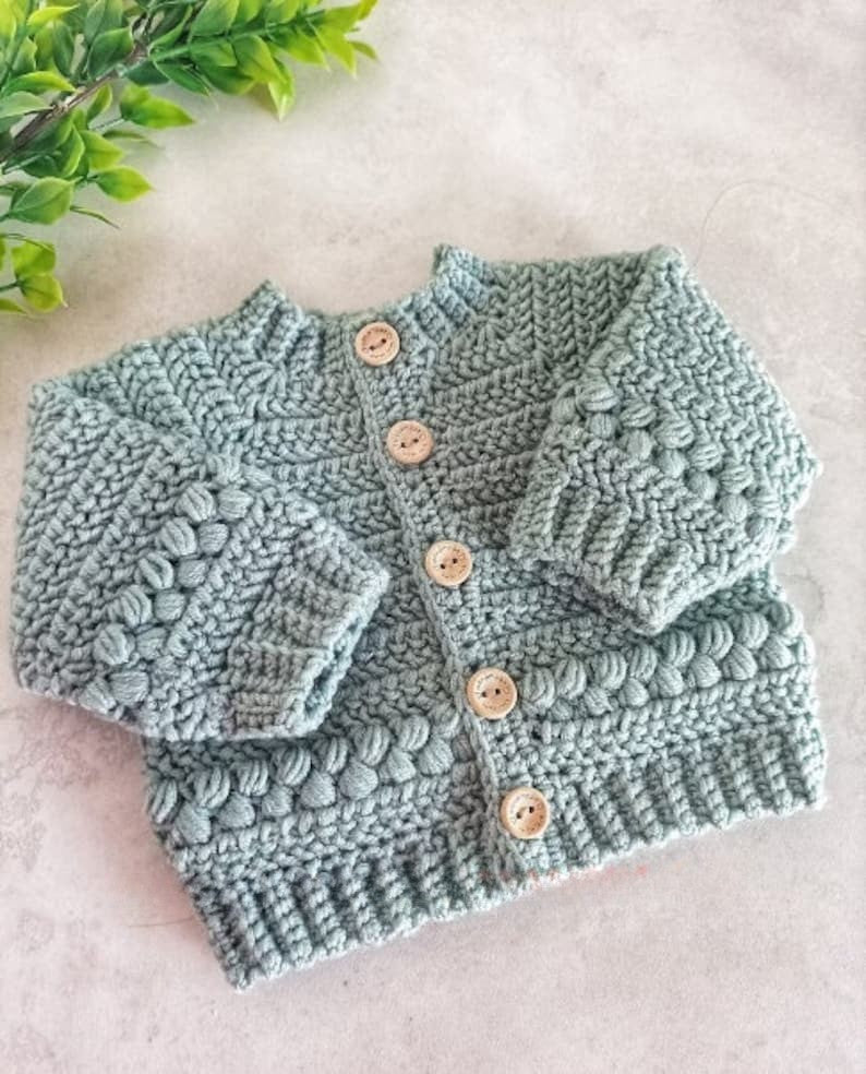 Button Baby Cardigan Crochet Pattern