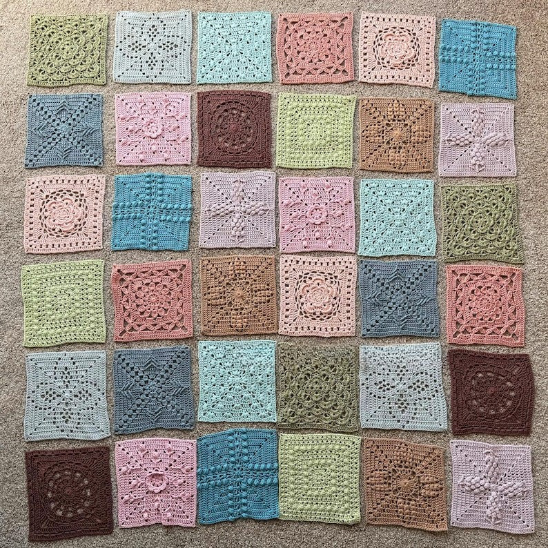 Colorful Sampler Blanket Crochet Pattern