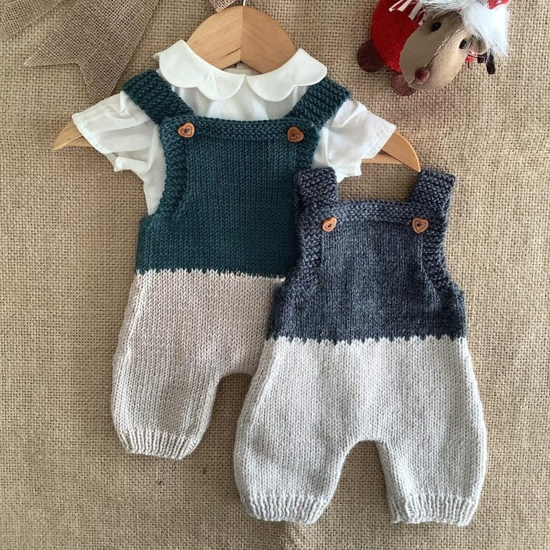 Toffee Baby Overalls Knitting Pattern