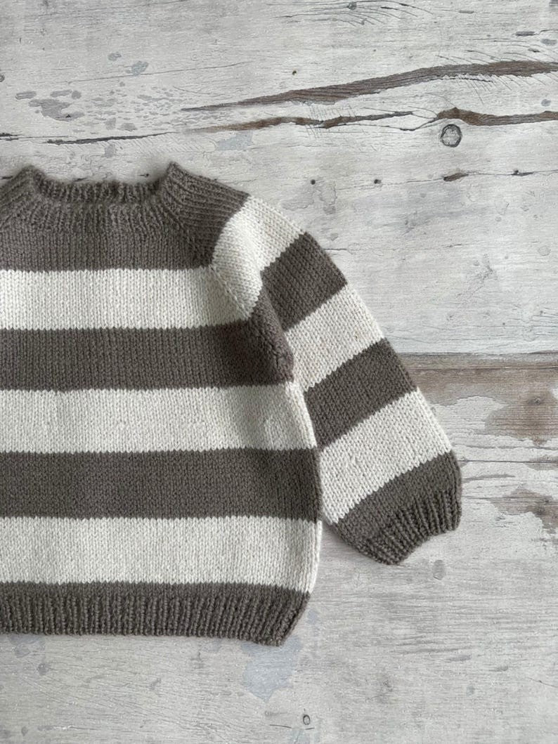 Neutral Stripe Sweater Knitting Pattern