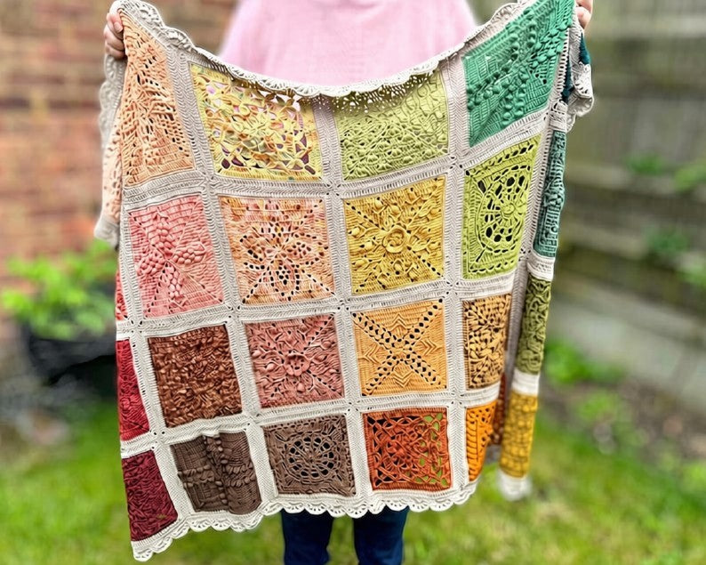 Colorful Sampler Blanket Crochet Pattern