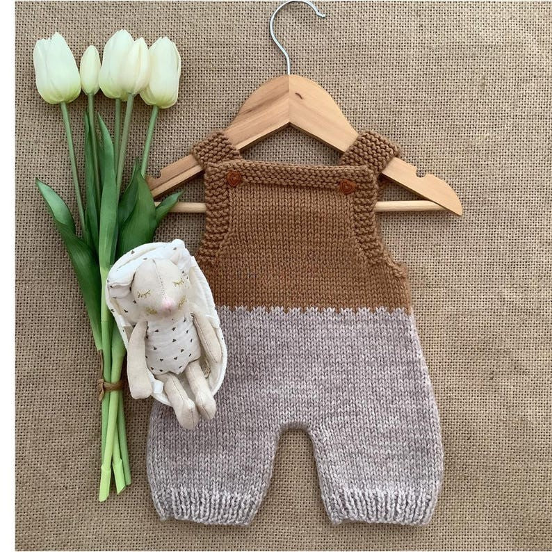 Toffee Baby Overalls Knitting Pattern
