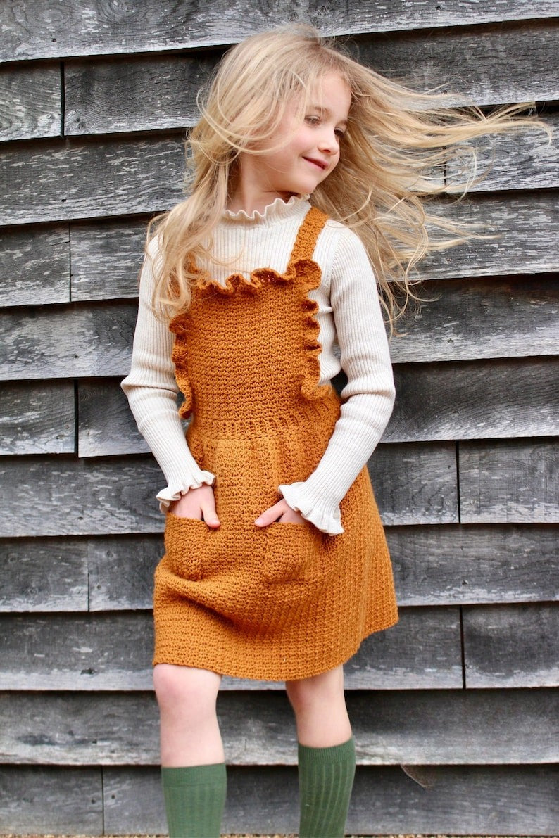 Caramel Pinafore Dress Crochet Pattern