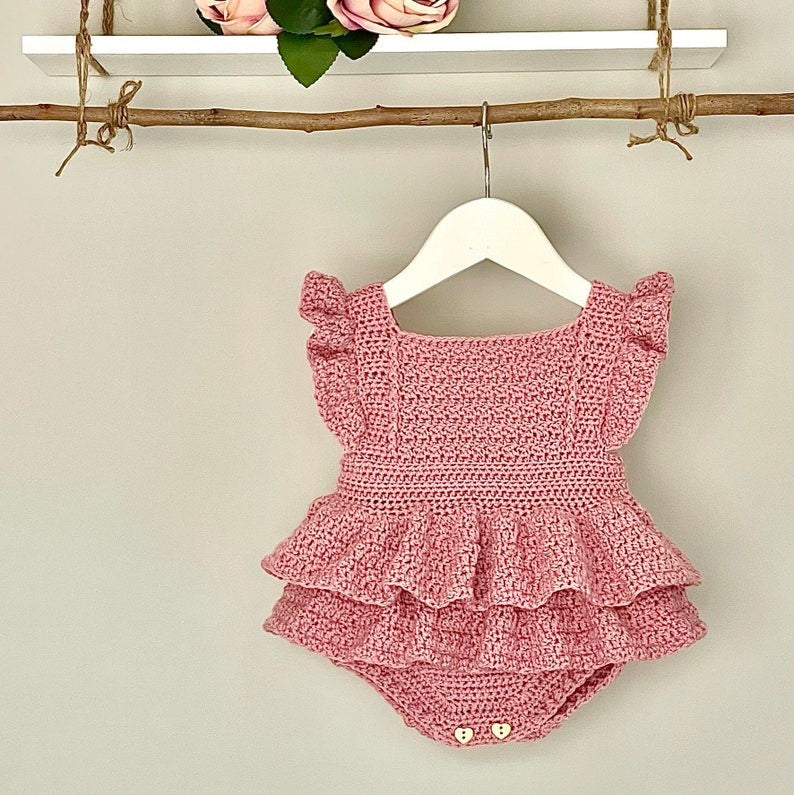 Ruffle Baby Romper Crochet Pattern