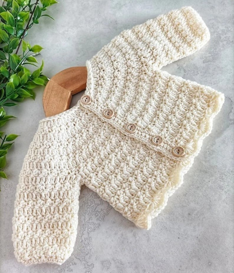 Pearl Baby Cardigan Crochet Pattern