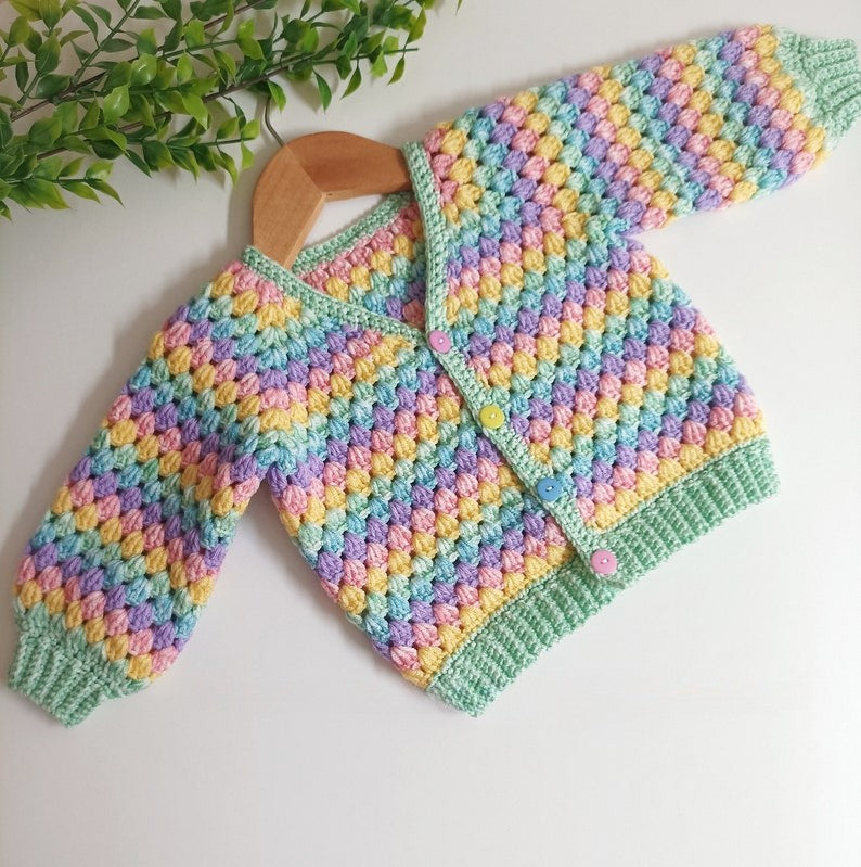 Pastel Granny Cardigan Crochet Pattern