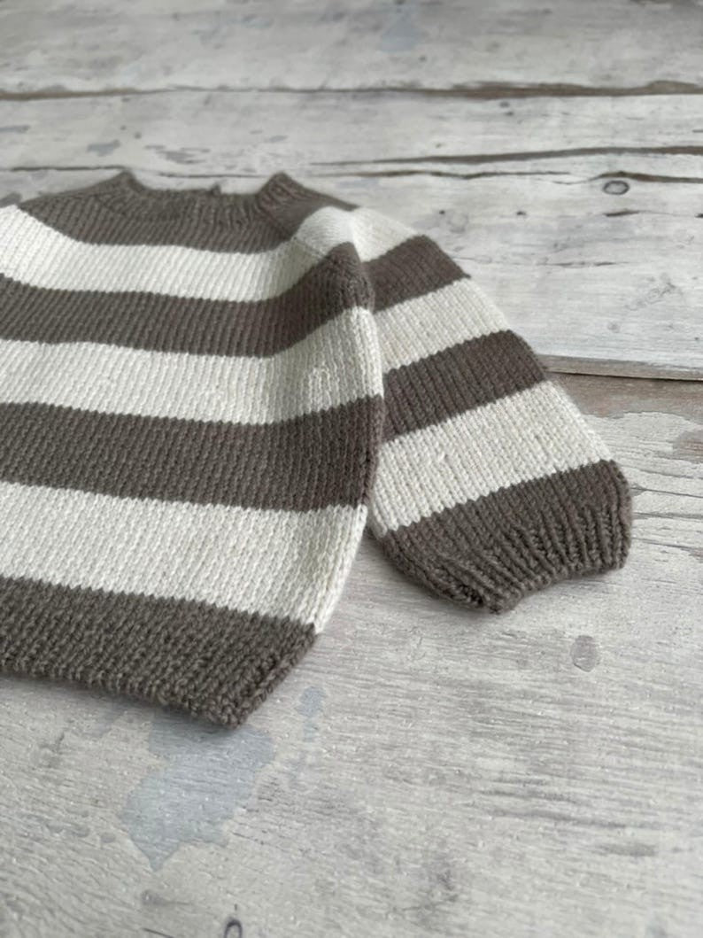 Neutral Stripe Sweater Knitting Pattern