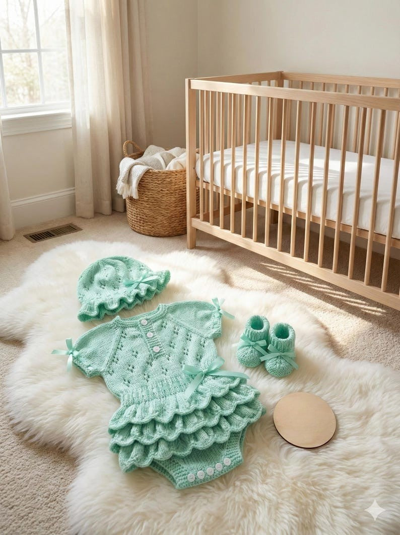 Aqua Baby Set Knitting Pattern