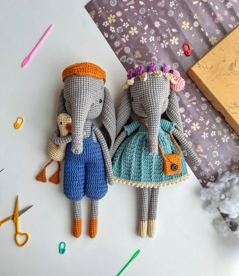 Lovely Elephants Crochet Pattern