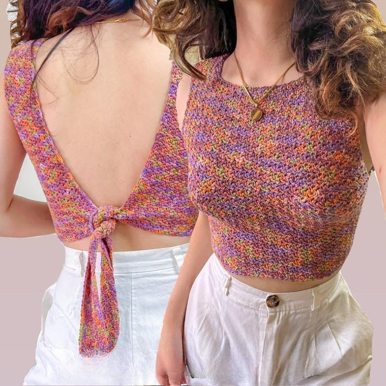 Sunset Tie Top Crochet Pattern