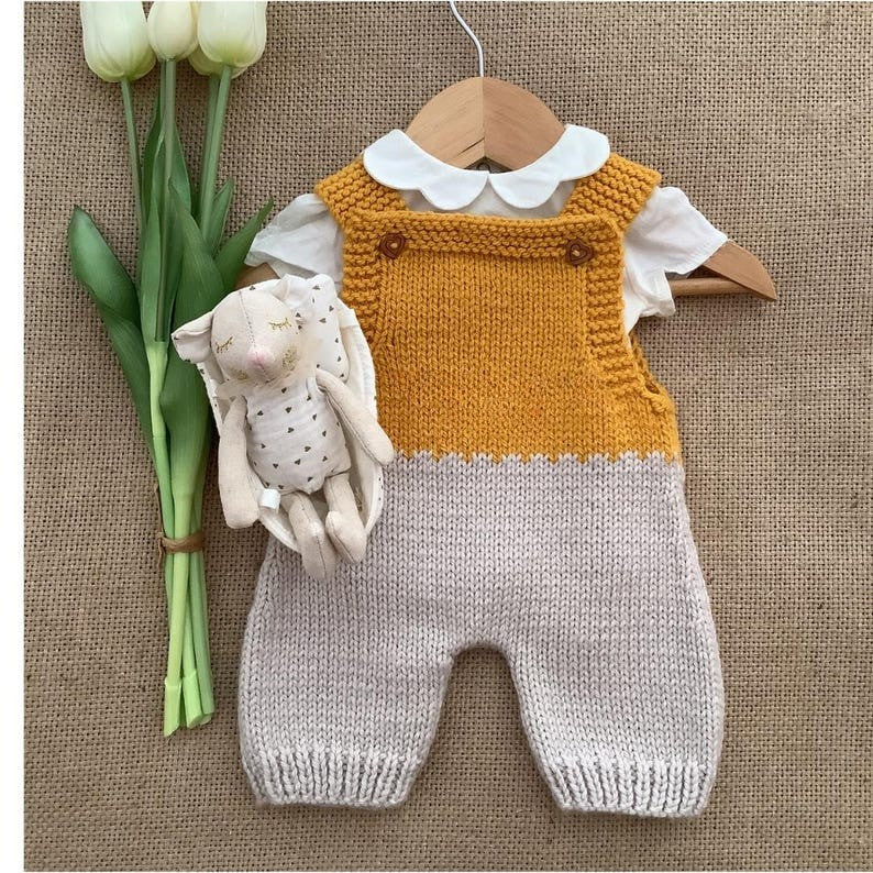 Toffee Baby Overalls Knitting Pattern