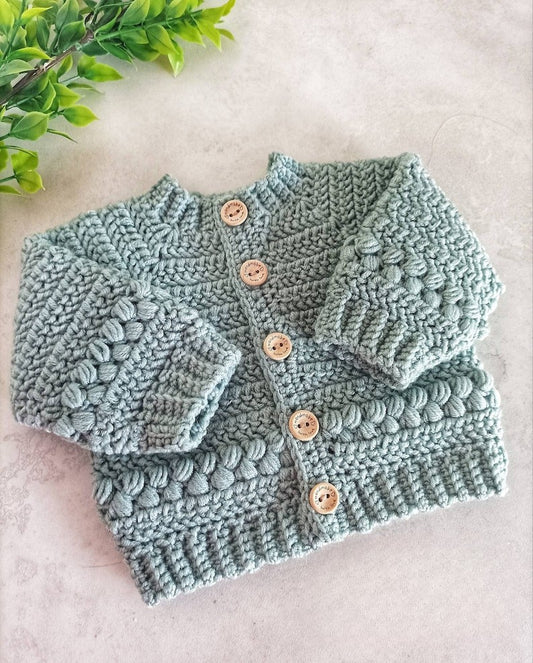 Button Baby Cardigan Crochet Pattern