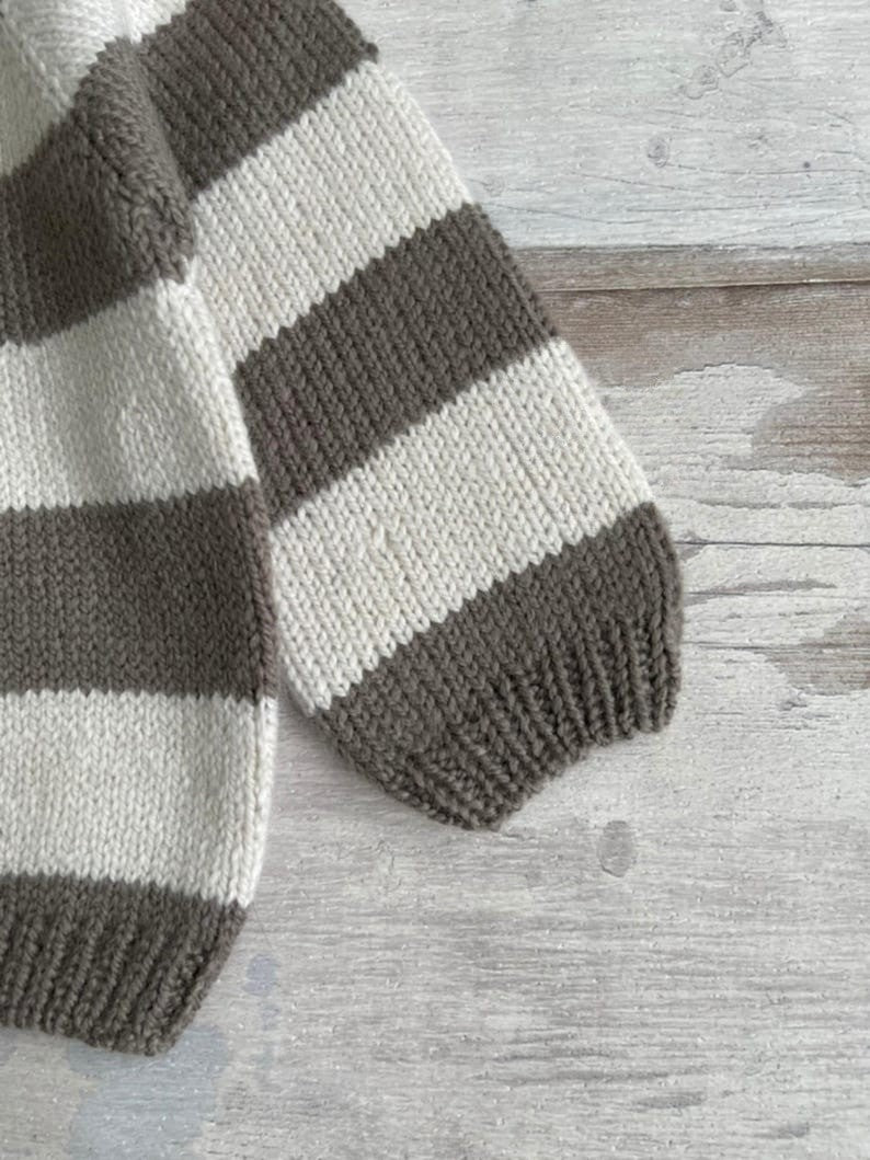 Neutral Stripe Sweater Knitting Pattern