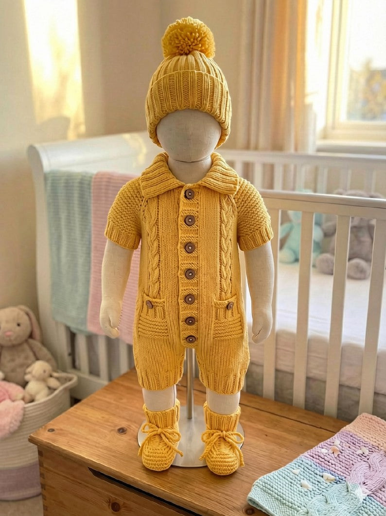 Caramel Cottage Baby Set Knitting Pattern