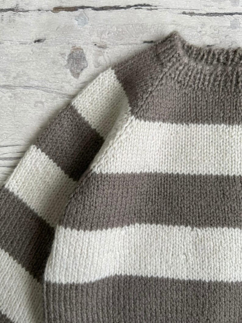 Neutral Stripe Sweater Knitting Pattern
