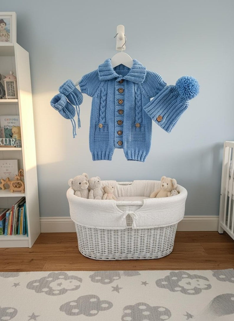 Caramel Cottage Baby Set Knitting Pattern