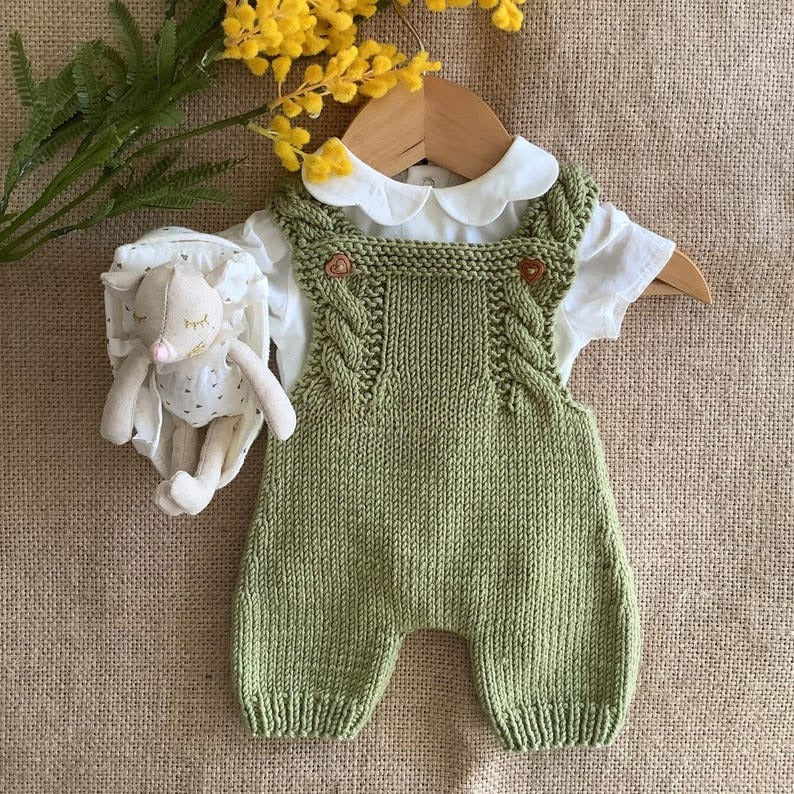 Olive Overalls Knitting Pattern