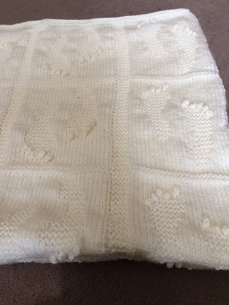 Tiny Footprints Blanket Knitting Pattern