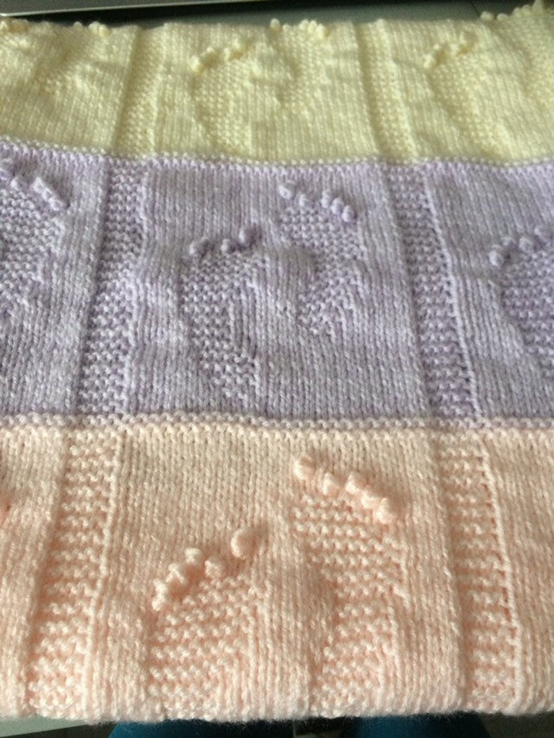 Tiny Footprints Blanket Knitting Pattern