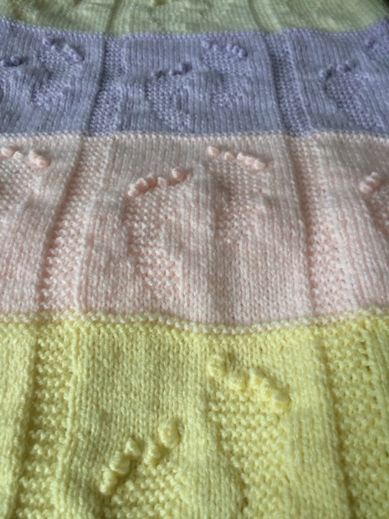 Tiny Footprints Blanket Knitting Pattern