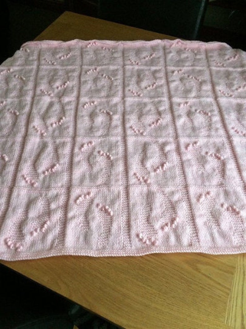 Tiny Footprints Blanket Knitting Pattern