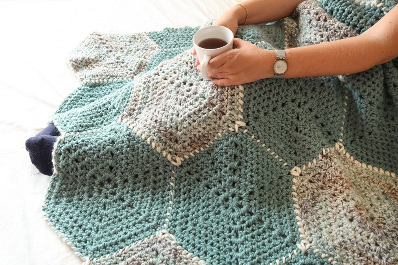 Misty Hexagon Blanket Crochet Pattern