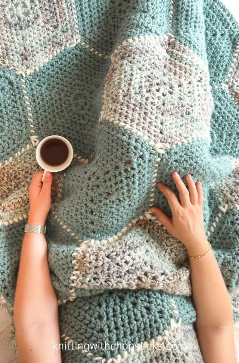 Misty Hexagon Blanket Crochet Pattern