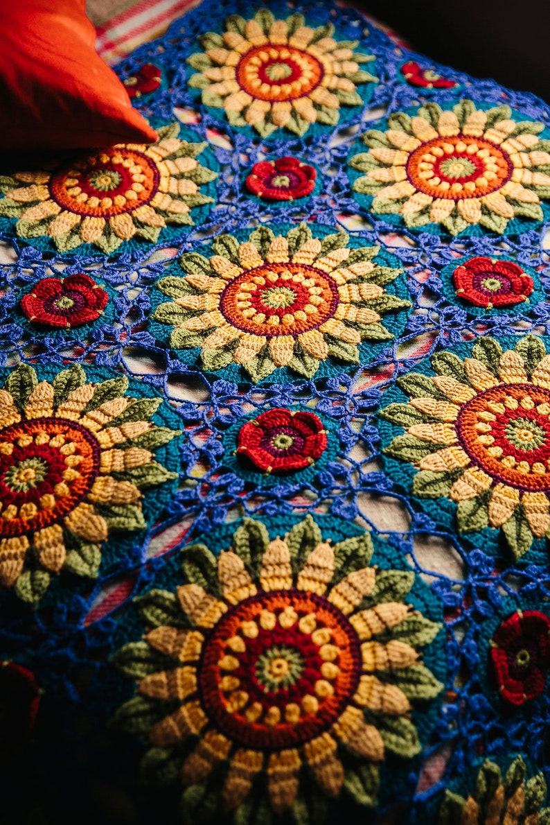 Sunpetal Blanket Crochet Pattern