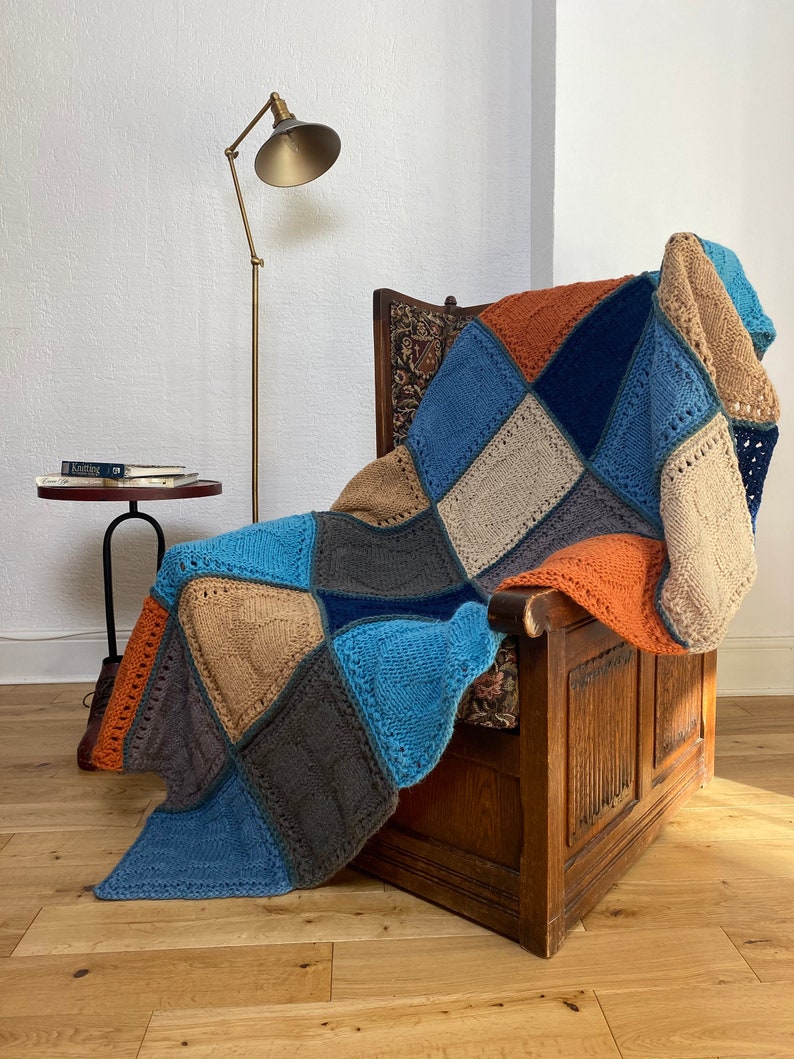 Mosaic Square Blanket Knitting Pattern