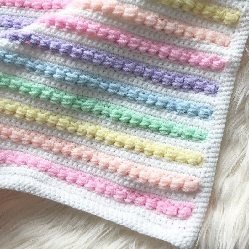 Bubble Rainbow Blanket Crochet Pattern