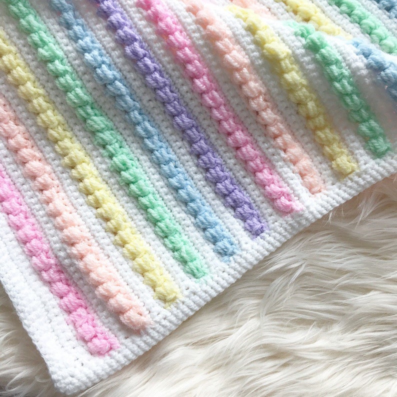Bubble Rainbow Blanket Crochet Pattern