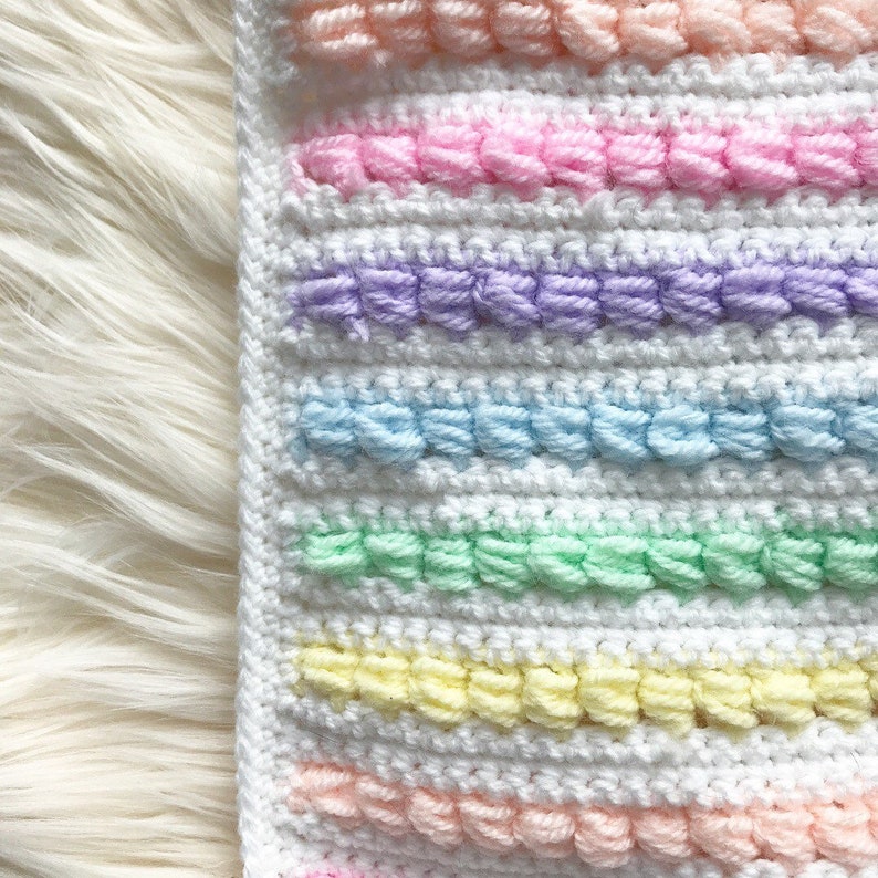Bubble Rainbow Blanket Crochet Pattern
