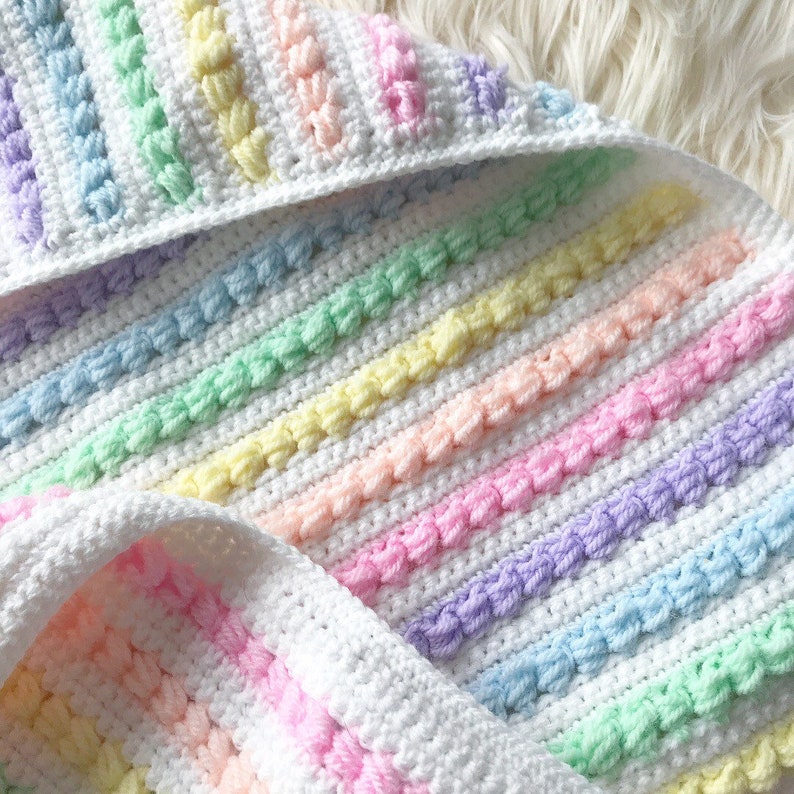 Bubble Rainbow Blanket Crochet Pattern