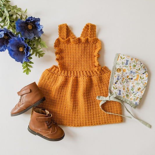 Caramel Pinafore Dress Crochet Pattern