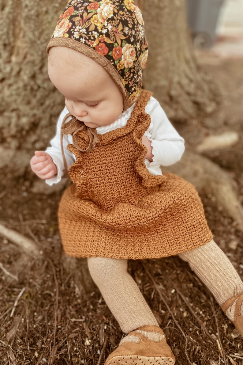 Caramel Pinafore Dress Crochet Pattern