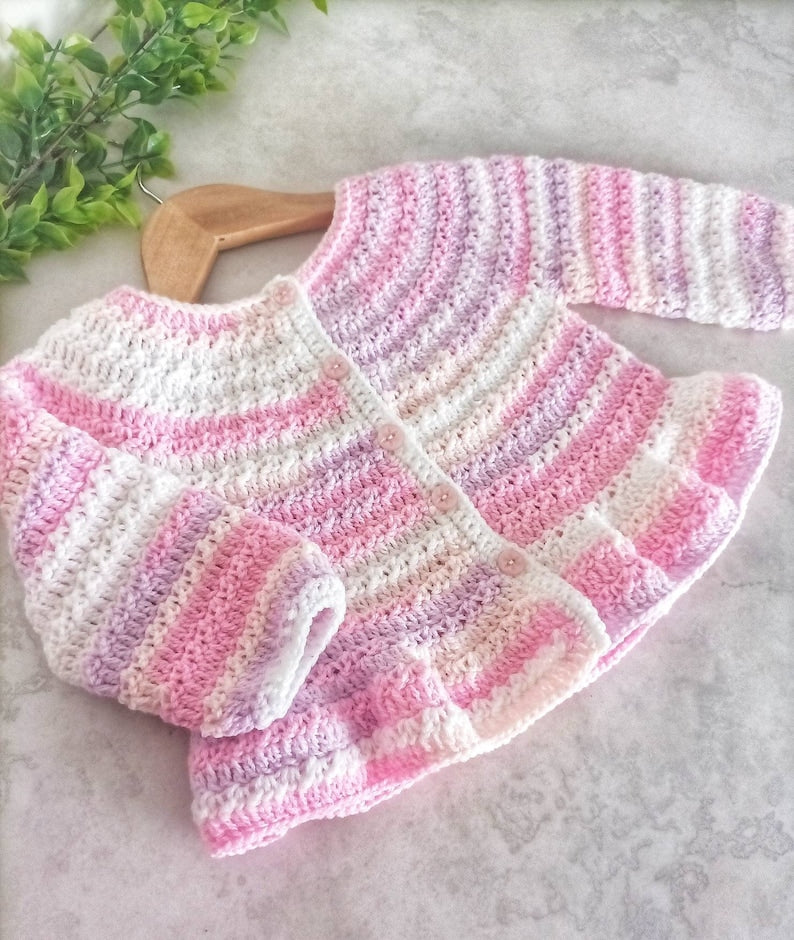 Pearl Baby Cardigan Crochet Pattern