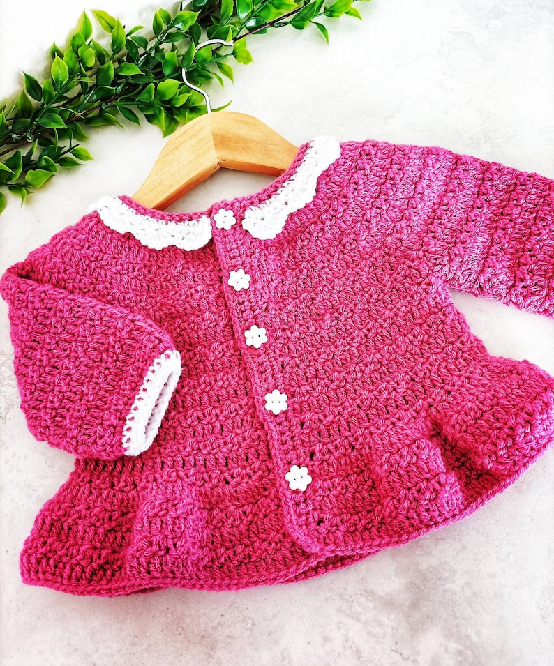 Pearl Baby Cardigan Crochet Pattern