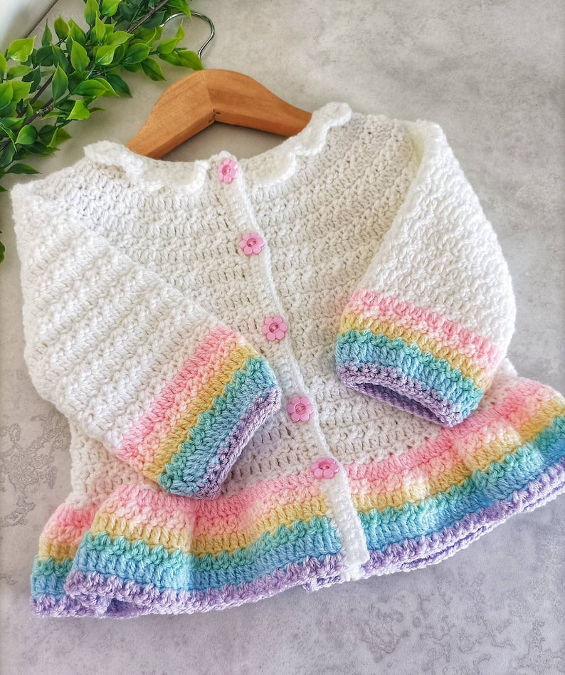 Pearl Baby Cardigan Crochet Pattern