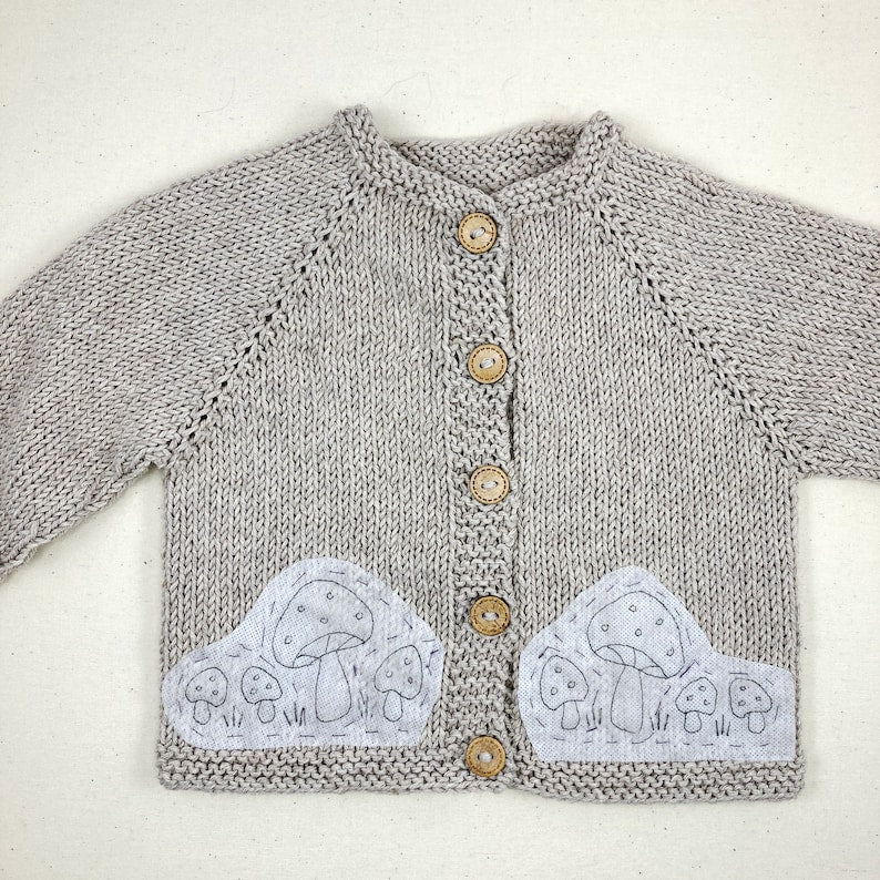 Mushroom Baby Cardigan Knitting Pattern